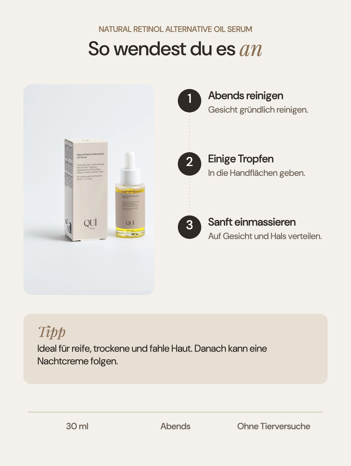 Natural Retinol Alternative Oil Serum: So wendest du es an