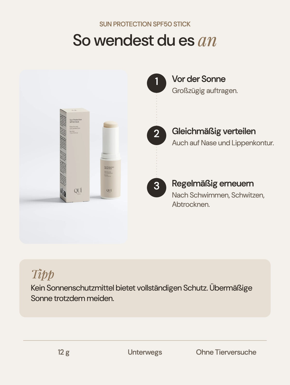 Sun Protection SPF50 Stick: So wendest du ihn an