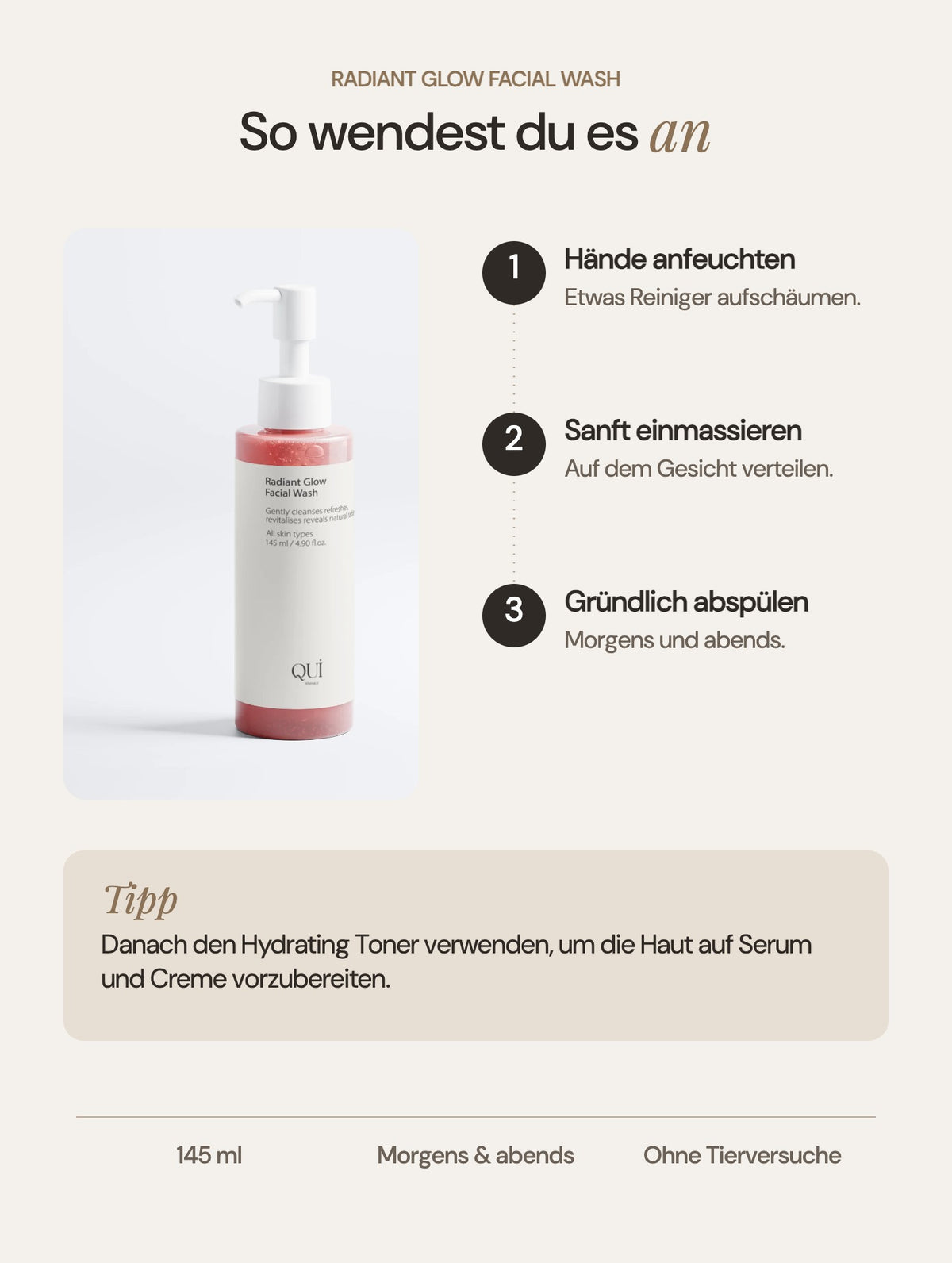 Radiant Glow Facial Wash: So wendest du es an
