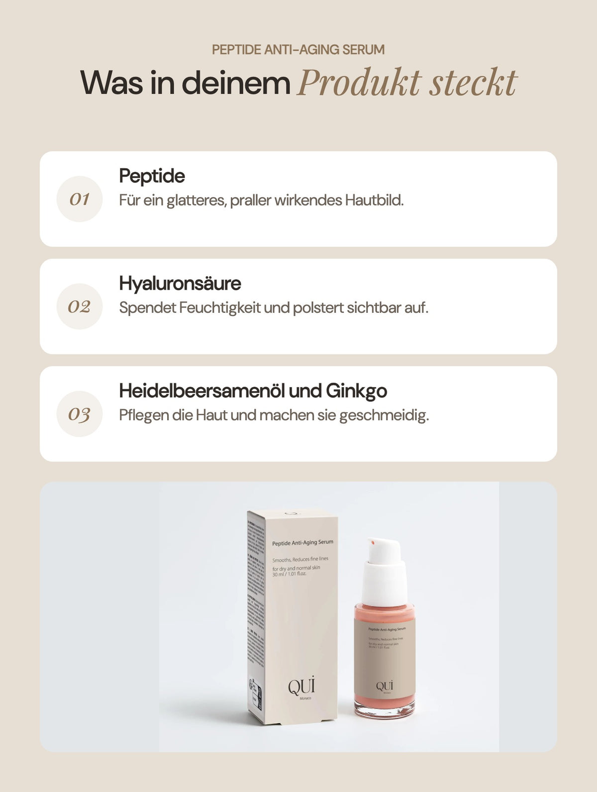 Peptide Anti-Aging Serum: Wichtige Inhaltsstoffe