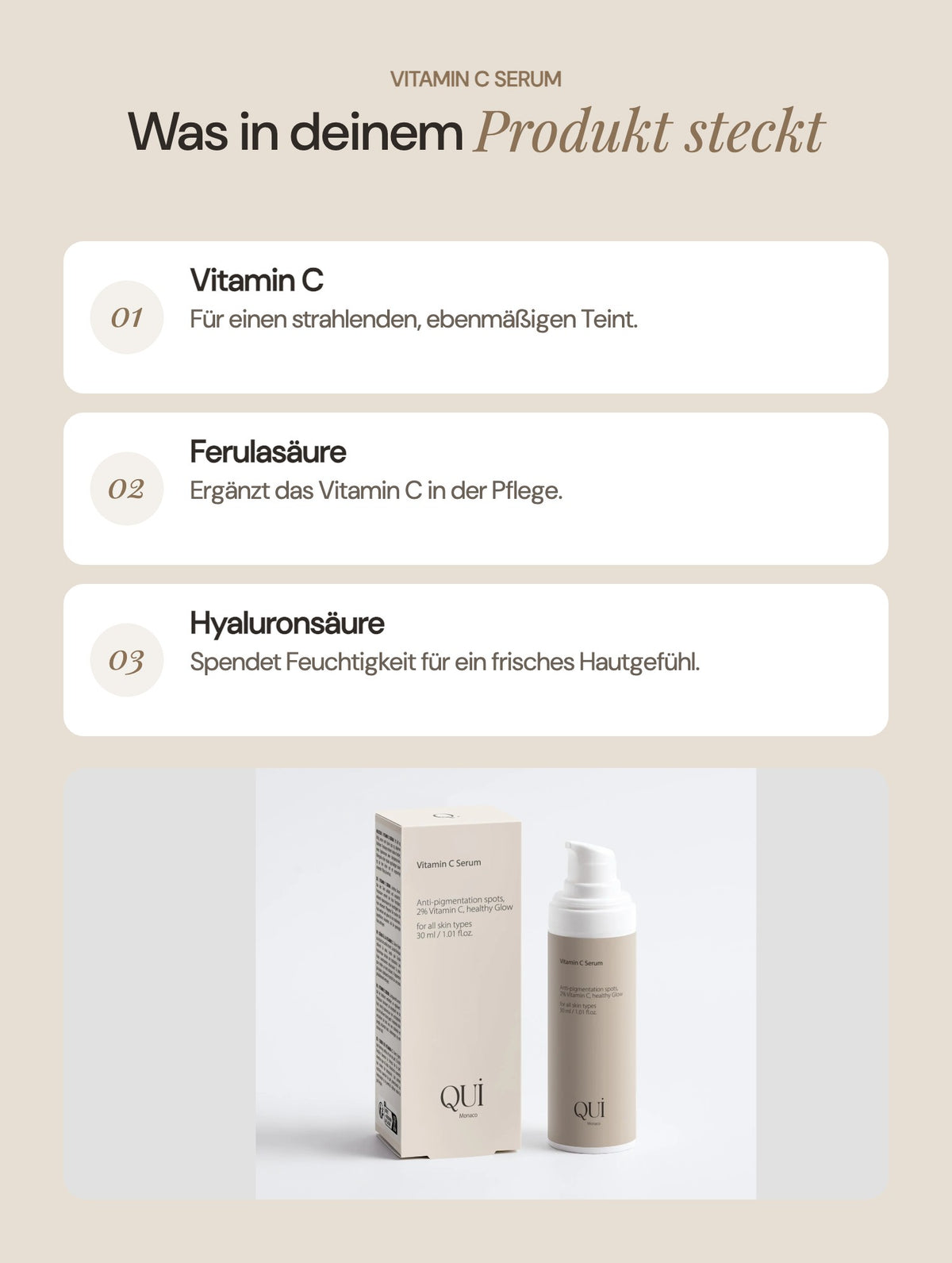 Vitamin C Serum: Wichtige Inhaltsstoffe