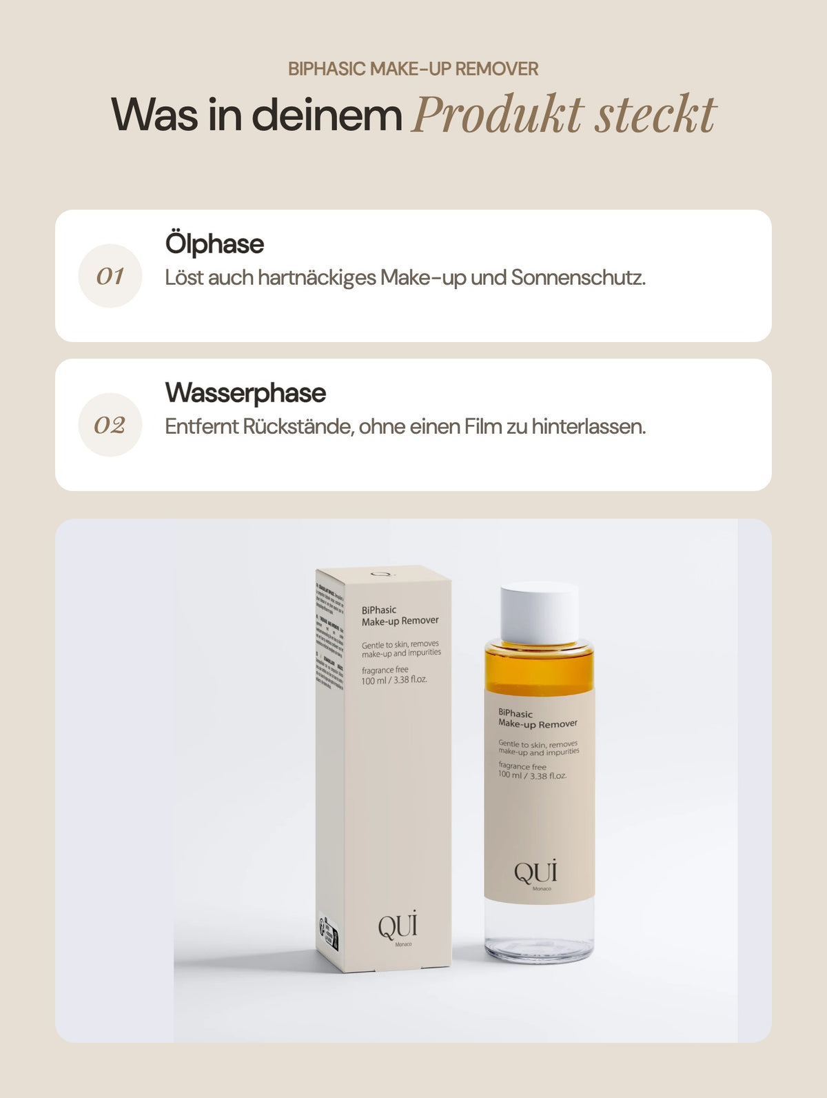 BiPhasic Make-up Remover: Wichtige Inhaltsstoffe